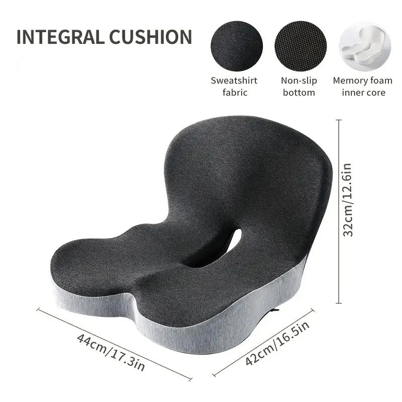 OrthoEase™ Orthopedic Memory Foam Seat Cushion — Tailbone & Sciatica Relief