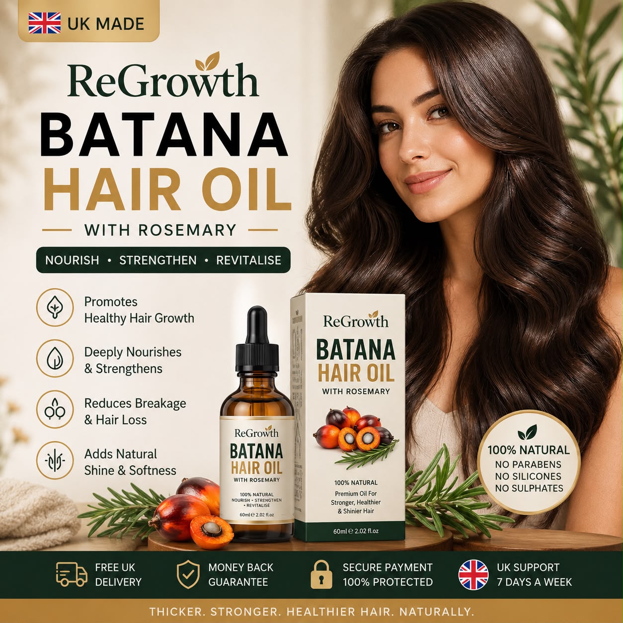 ReGrowth™ Pure Batana Hair Oil with Rosemary — 60ml